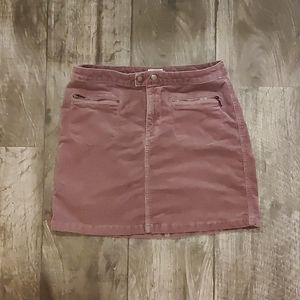 Mauve women's stretchy corduroy skirt